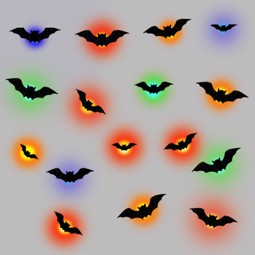 16 pcs Halloween Bat Lamp – Holiday Party Decoration with Foam & Glue